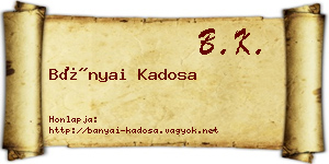 Bányai Kadosa névjegykártya