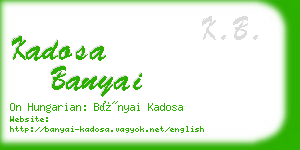 kadosa banyai business card